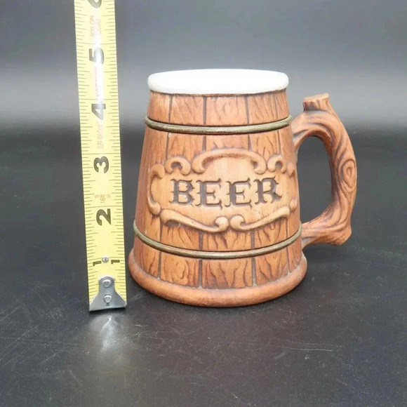Treasure Craft Beer Mug Vintage Wood Look Ceramic Beer Mug 50's - Picture 3 of 9